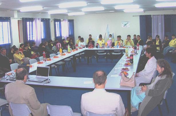 Global Family Chat 23_03_2009.003.jpg - Project leaders, head students and faculty hold a group meditation at the Daburiya High School in preparation for the visit of the European Union?s Ambassador to Israel.